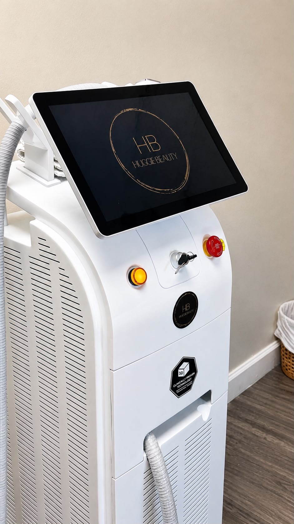 Close-up of the Huggie Beauty laser device