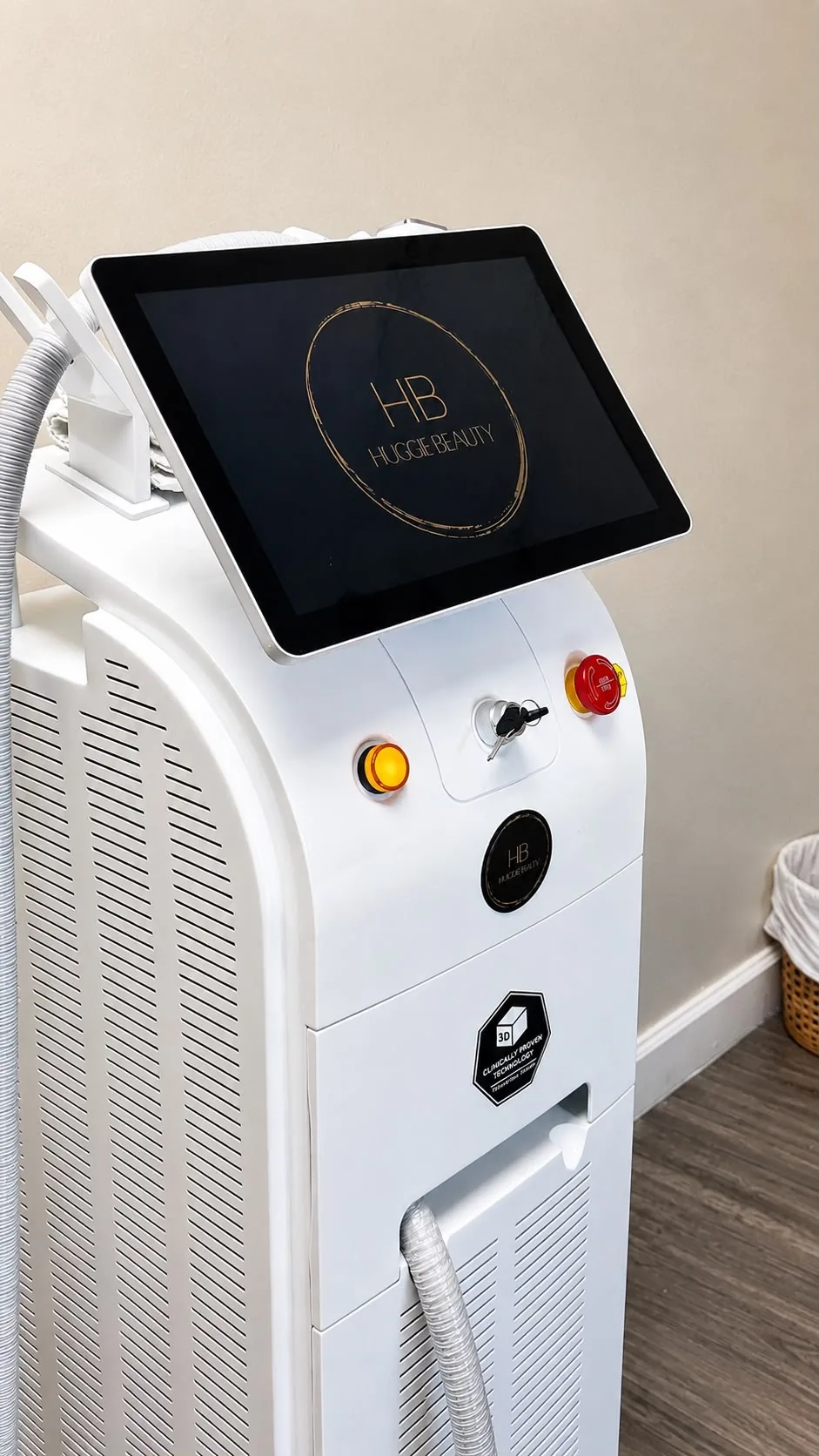 Close-up of the Huggie Beauty laser device